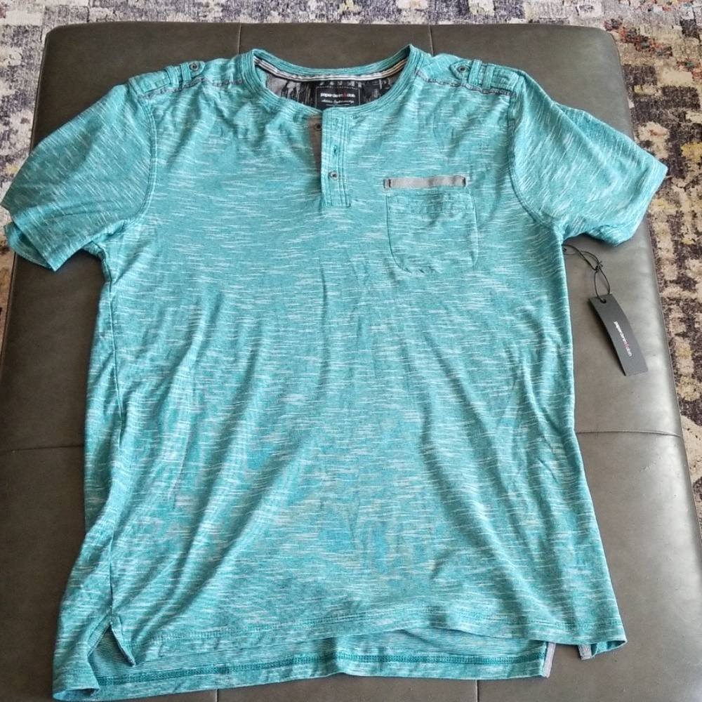 Paper denim & cloth Heather Blue Henley T-shirt